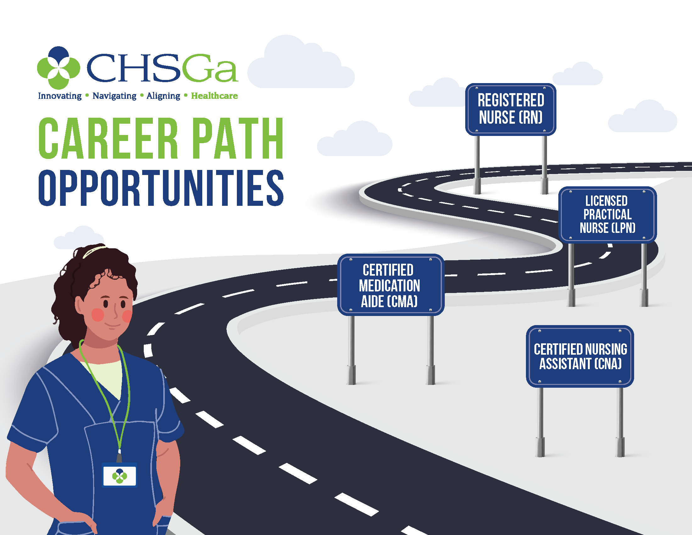 Career Path Opportunities, Registered Nurse, Licensed Practical Nurse, Certified Medication Aid CMA, Certified Nursing Assistant
